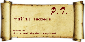 Prátl Taddeus névjegykártya